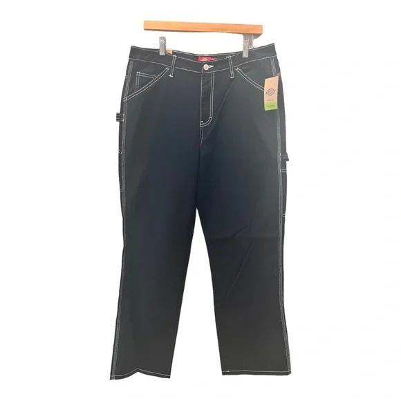 Dickies Classic Carpenter Black Contrast Stitch Straight Leg Jeans 13/31 -15/32 - Picture 7 of 14